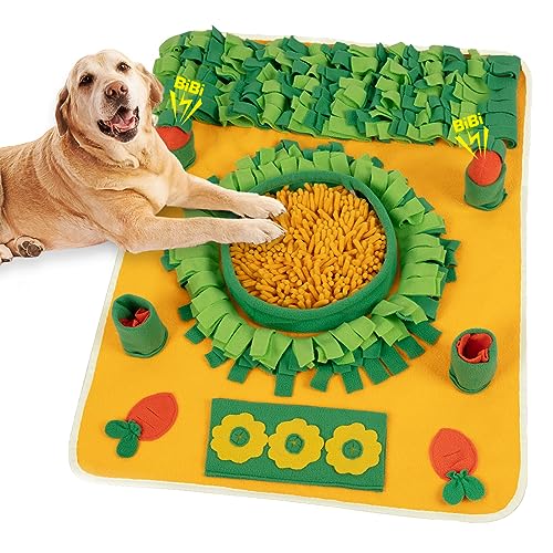 Haustier-Schnüffelmatte für Hunde, Puzzel, Hundespielzeug, große Hunde, Nasenarbeit, Futtermatte für drinnen und draußen (orange) von EJoangun