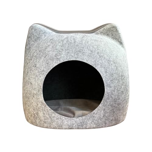 EL ÁTICO PETS Katzenhöhle Filz für Katzen. Katzen Bett. Bed Rest. Cat Bed. Katzenbett Höhle und Katzen Kissen Inbegriffen. Katzen Haus. Kuschelhöhle Katze. Katzen Iglu. Cat House. von EL ÁTICO PETS