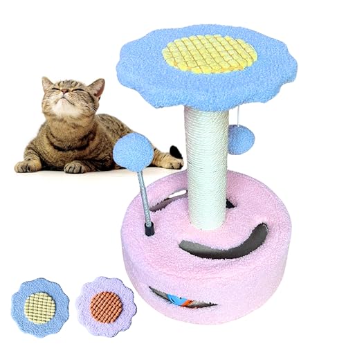 EL ÁTICO PETS Kratzbaum für Katzen, klein, 35 cm, Katzenkratzbaum mit 2 Spielbällen, Katzenbaum in Blumenform (Dschungel) von EL ÁTICO PETS