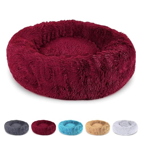 EL ÁTICO PETS Mittelgroßes und kleines Hundebett, Hundebett, strapazierfähig, waschbar, Langhaarbett für Katzen und andere mittelgroße Haustiere (Bordeaux, 70 x 50 cm) von EL ÁTICO PETS