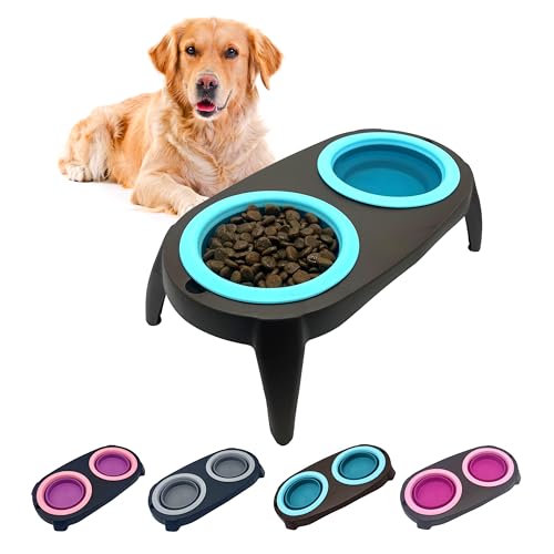 EL ÁTICO PETS Hundenapf Erhöht mit Antischlingnapf Hunde. Fressnapf Katze mit Trinkbrunnen für Katze. 2 Ausziehbare and Ausklappbare Katzennapf Flach. Erhöhter Hundenapf. Hunde Napfset von EL ÁTICO PETS