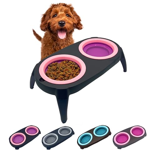 EL ÁTICO PETS Hundenapf Erhöht mit Antischlingnapf Hunde. Fressnapf Katze mit Trinkbrunnen für Katze. 2 Ausziehbare and Ausklappbare Katzennapf Flach. Erhöhter Hundenapf. Hunde Napfset von EL ÁTICO PETS