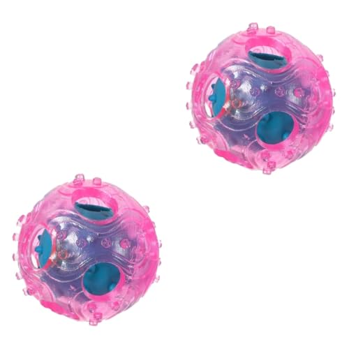 ELEOUTI 2St Ball behandeln interaktives Spielzeug gummiball Dog Toy Futterball Dogs Toys interaktives Hundespielzeug doppelte Kugel Leckerli-Spielzeug für Hunde Leckerliball für Hunde Rosy von ELEOUTI