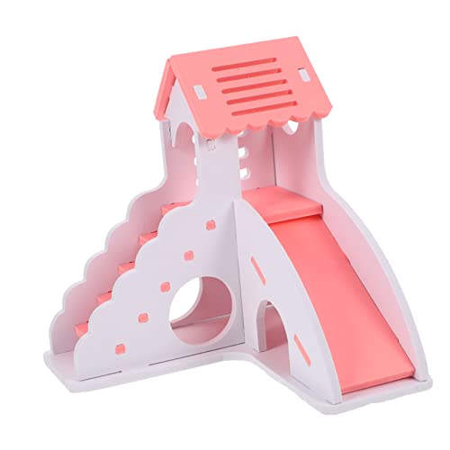 ELEOUTI Hamster-Spielzeug Igel Spielzeug Hamster verstecken Hamsternest Spielzeug Igel Dekor Hamster Spielzeug hamsterspielzeug meerschweinchen versteck Hamsterversteck mit Leiter PVC Rosa von ELEOUTI