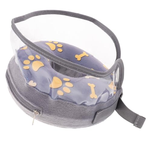 ELEOUTI Hundeschutzkreis Hunde Schutzkragen Aufblasbares Hundehalsband aufblasbarer Hundekragen für postoperative Genesung Bequemes Haustierhalsband Hundekegel für Hunde PVC Grey von ELEOUTI