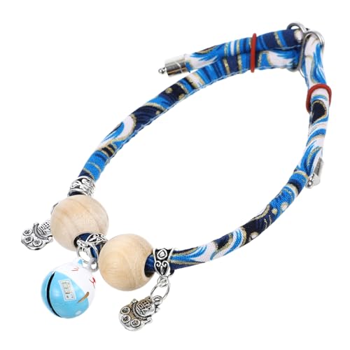 ELEOUTI Katzenhalsband Bedrucktes Hundehalsband Für Hundewelpen Kätzchenhalsband Abbrechbar Sommer Hundehalsband Welpenhalsband Haustier Hundehalsband Katzenbedarf Holz Sky-Blue von ELEOUTI