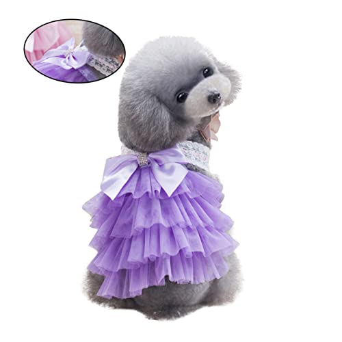 ELEOUTI Rock Hundekleider für kleine Hunde Mädchen kleine hundekleidung Spitzenkleid für Hunde Tutu-Kleid für Haustiere Kleid mit Bowknot für Haustiere Haustierkleidung von ELEOUTI