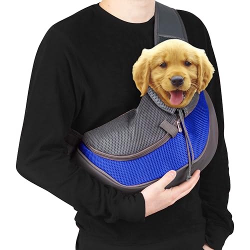 Hundetragetasche für kleine Hunde – atmungsaktive Netz-Reisetasche für Welpen mit verstellbarem Riemen, Reißverschlusstasche – perfektes Haustier-Tragetuch für Outdoor, Reisen, hält das Haustier von ELEVATED ENDEAVORS, LLC