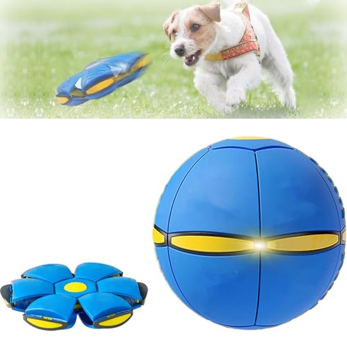 ELLHE Ancientflow Doggy Disc Ball - Ancientflow Dog Toy, The Doggy Disc Ball, Flying Saucer Ball for Dogs, Doggie Disk Ball with Lights, Doggy Disc Ball for Large Medium Small Dogs (6 Light,Blue) von ELLHE