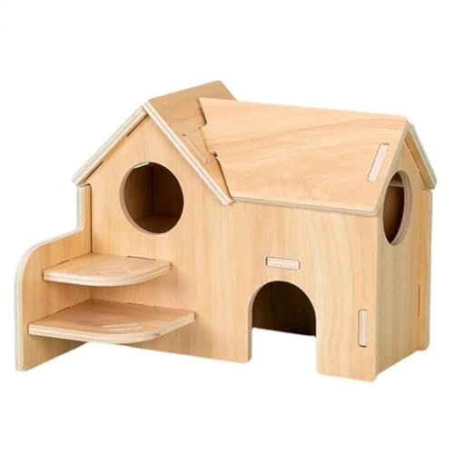 ELMAIN Hamster Spielzeug 1Pcs Stabile Zwerg Nest Hamster Haus Haustier Spielzeug Massivholz Hamster Lustiges Spielhaus Spielzeug D von ELMAIN