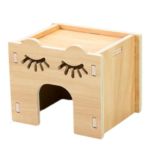 ELMAIN Hamster Spielzeug 1Pcs Stabile Zwerg Nest Hamster Haus Haustier Spielzeug Massivholz Hamster Lustiges Spielhaus Spielzeug E von ELMAIN