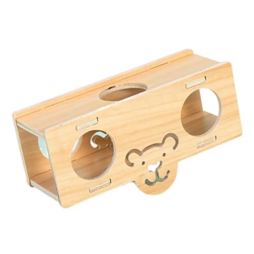 ELMAIN Hamster Spielzeug 1Pcs Stabile Zwerg Nest Hamster Haus Haustier Spielzeug Massivholz Hamster Lustiges Spielhaus Spielzeug G von ELMAIN