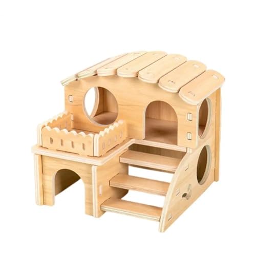 ELMAIN Hamster Spielzeug 1Pcs Stabile Zwerg Nest Hamster Haus Haustier Spielzeug Massivholz Hamster Lustiges Spielhaus Spielzeug I von ELMAIN