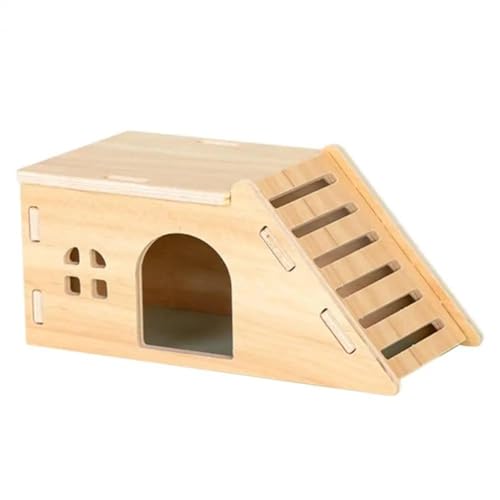 ELMAIN Hamster Spielzeug 1Pcs Stabile Zwerg Nest Hamster Haus Haustier Spielzeug Massivholz Hamster Lustiges Spielhaus Spielzeug O von ELMAIN