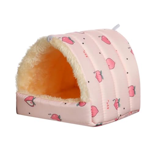 ELMAIN Hamster Spielzeug 2 Stück buntes Hamster Eichhörnchen Mini Kaninchenhaus Kleintier Schlafbett Meerschweinchen Nest A2 XL von ELMAIN