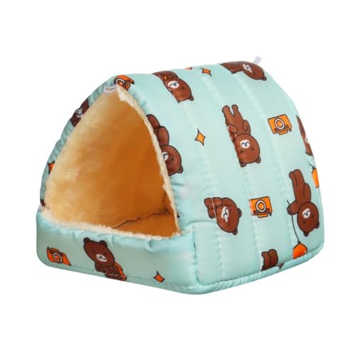 ELMAIN Hamster Spielzeug 2 Stück buntes Hamster Eichhörnchen Mini Kaninchenhaus Kleintier Schlafbett Meerschweinchen Nest A4 XL von ELMAIN