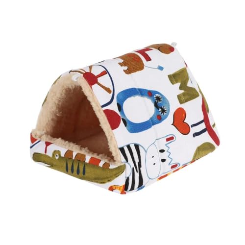 ELMAIN Hamster Spielzeug 2Pcs Hamsterhaus Warm Weiche Betten und Häuser Nagetierkäfig Gedruckt Ratten Meerschweinchen Hängematte 012 L von ELMAIN