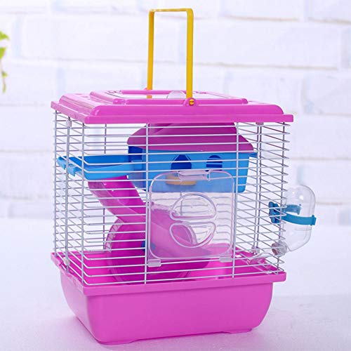 ELMAIN Hamsterspielzeug, 1 Stück Hamsterhütte mit transparentem Dachfenster, doppellagiges Haus für Hamsternb, Haustierbedarf, Rot von ELMAIN