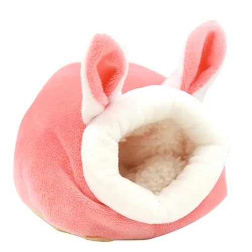 ELMAIN Hamsterspielzeug 3 Stück Hamsterbett Winter Warm Samt Kleine Haustier Käfig Schlaf Nest Bett Für Meerschweinchen Igel Eichhörnchen Rosa von ELMAIN