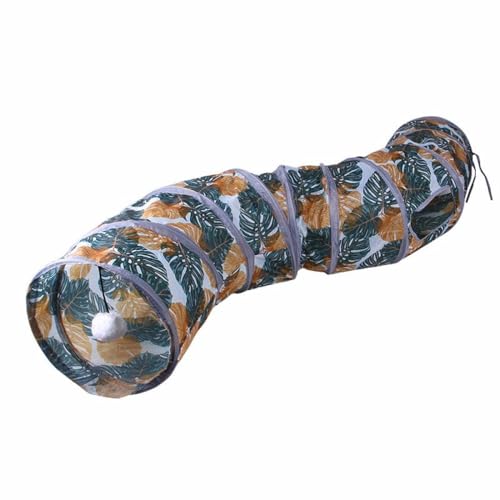 ELMAIN Katze Spielzeug Faltbare Haustier Knistern Tunnel Kaninchen Tier Spielen Rohre Polyester Katze Kanal Haustier Druck Kanal 1Pcs 02 von ELMAIN