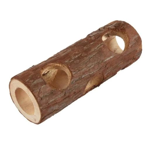 Hamster Spielzeug 2 Stück Hamster Natürliche Holz Tunnel Röhren Beißfest Versteck Tunnel Molar Spielzeug 20 cm von ELMAIN