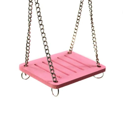 Hamster Spielzeug 2Pcs Nette Papagei Hamster Kleine Schaukel Hängende Bett Shake Suspension Haus Requisiten Haustier Produkte Spielzeug Rosa von ELMAIN