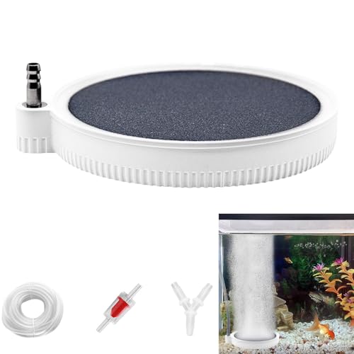 ELNLE Luftausströmer Aquarium Luftstein Sprudelstein Teich Aquarium Ausströmer Sprudler Sauerstoff Aquarium Ausströmerstein für Teiche Aquarien Fisch Tank(10cm, mit 6m Wasserleitung) von ELNLE