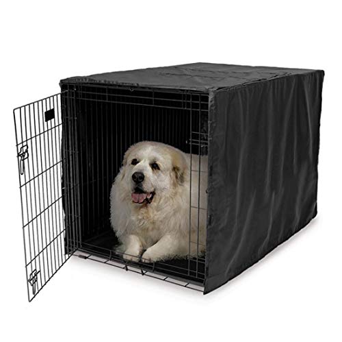 ELR Hundekäfig-Abdeckung für 36 106,2-121,9 cm große Hundekäfigabdeckung, strapazierfähig und regenfest, Polyester, mit Tragetasche, Größe XL, Schwarz von ELR