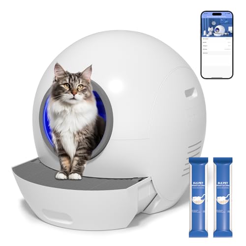 ELS PET Selbstreinigende Katzentoilette Selbstreinigend Automatisches Katzenklo: Extra-Large für Mehrkatzenbesitzer mit integrierter App-Funktion, Sicherheitsalarm und Gesundheitsmanagement. von ELS PET