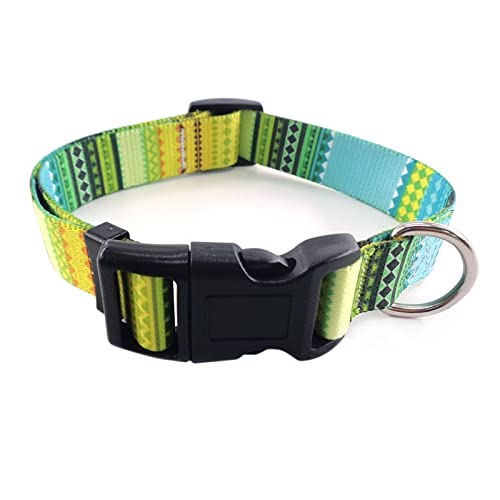 Bohemian Pet Collar Fashion Print Verstellbares Welpenhalsband for mittelgroße und große Hunde (Color : Yellow, Size : L 2.5x65CM) von ELSAIL