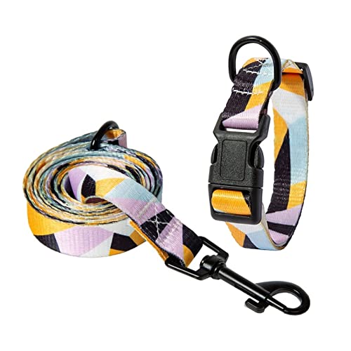 Haustierhalsbänder, Bohemian-Hundehalsband und Leine-Set, verstellbares Gehhalsband for Welpen und Katzen, Haustierzubehör (Color : A Set, Size : S 22-35cm) von ELSAIL