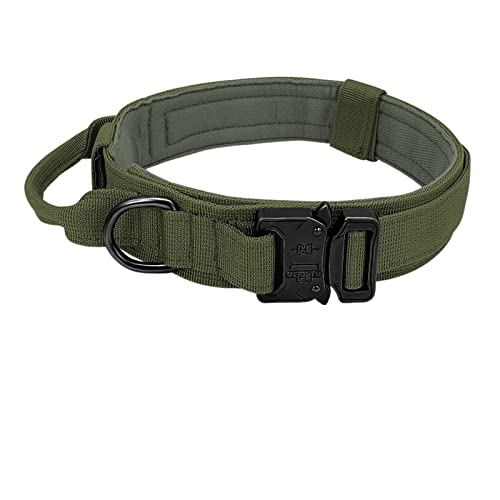 Hundehalsband, verstellbares Nylonhalsband, mittelgroßes bis großes Gehtraining, Haustierzubehör (Color : Army Green, Size : L) von ELSAIL