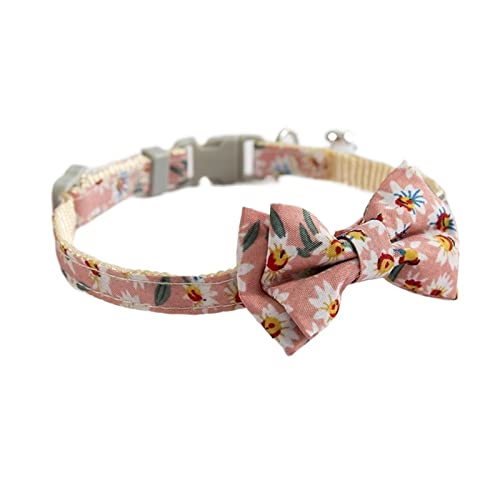 Hundehalsband Pet Print Bow Collar Verstellbares Glocken-Gänseblümchen-Sonnenblumen-Halsband for Hunde und Katzen (Color : 4, Size : 1.0 30 cm) von ELSAIL