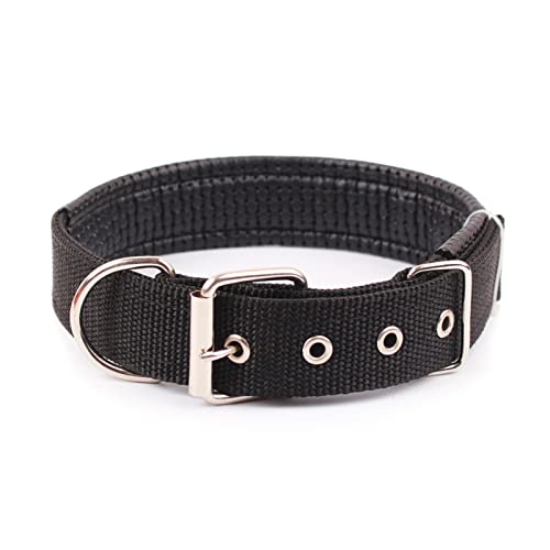 Pet Collar Komfortabler, Verstellbarer Nylonriemen, Hundehalsband, Katzenhalsband (Color : Black, Size : XXL) von ELSAIL