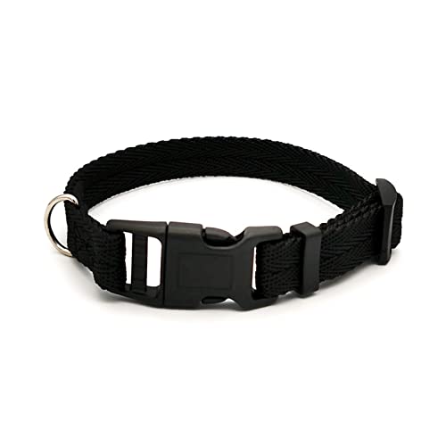 Welpenhalsband Einfarbiges Welpenhalsband Mittelgroßes Hundetrainingshalsband Kleines Hundehalsband (Color : Black Dog Collar, Size : L (28-40cm)) von ELSAIL