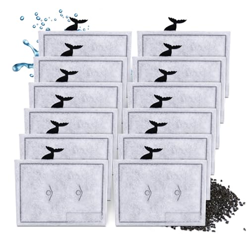 12 Packungen kleine Filterkartuschen kompatibel mit Aqueon Small Filter Kohlefilterkartusche kompatibel mit Aqueon QuietFlow E internen Powerfilter 10 und 1/2,5/5 Gallonen Minibow Aquarium Filter von ELXXROONM