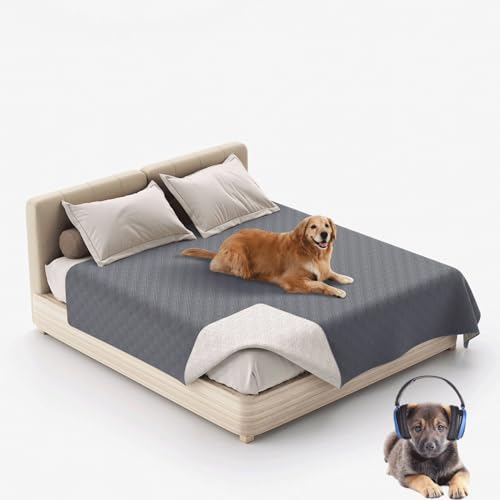 Wasserdichte Hundedecke Hundedecken Für Couchschutz 76x127cm Robuste Hundematte Als Schutz Für Sofa & Bett Rutschfeste Hundedecke Auch Für Große Hunde Geeignet In Der Waschmaschine Waschbar (Grau) ( C von ELzEy