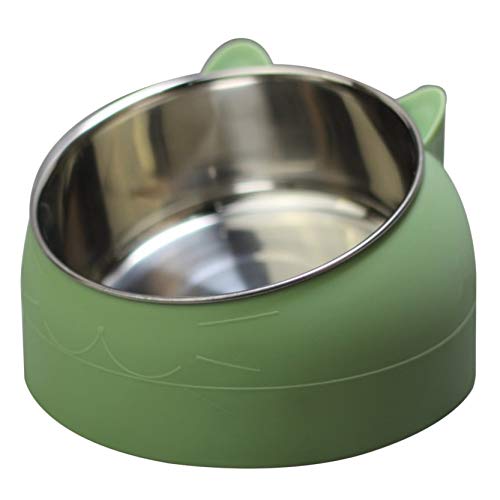 EMFGJ Edelstahl Slanted Pet Cat Bowl rutschfeste Hundekatze Feeder Pet Water Bowl Mehrzweck-Haustierfütterungsschüssel für Hunde Katzen,Grün von EMFGJ