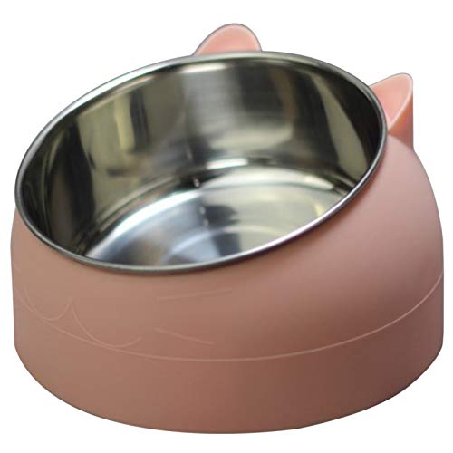 EMFGJ Edelstahl Slanted Pet Cat Bowl rutschfeste Hundekatze Feeder Pet Water Bowl Mehrzweck-Haustierfütterungsschüssel für Hunde Katzen,Rosa von EMFGJ