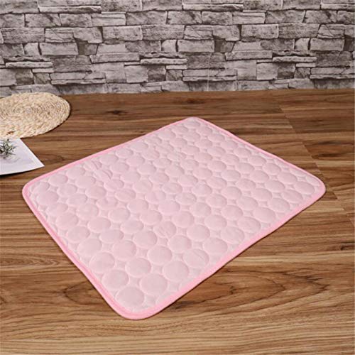 EMFGJ Hundekühlmattenpolster Nylon Pet Selbstkühlendes Kissen Kissen Kaltbettdecke Haustiere Sommerschlafmatratze für Katzen Welpen Heimreise,Pink S. von EMFGJ