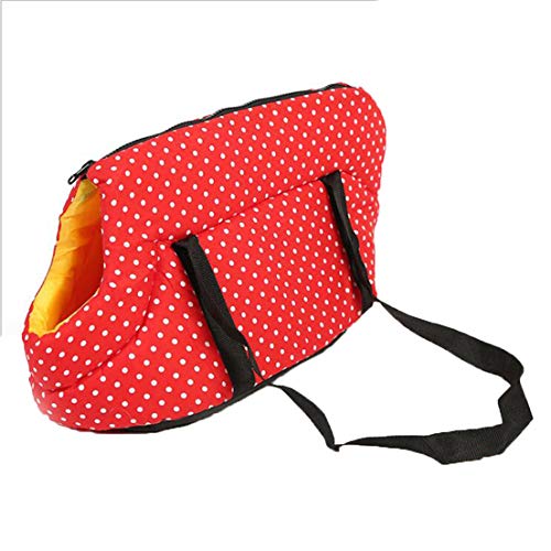 EMFGJ Pet Sling Carrier Weiche Pet Carrier Dog Cat Sling Bag Schultertragetasche Bequeme Tragetasche Handtasche für Outdoor-Reisen zu Fuß,Rote Tuba von EMFGJ