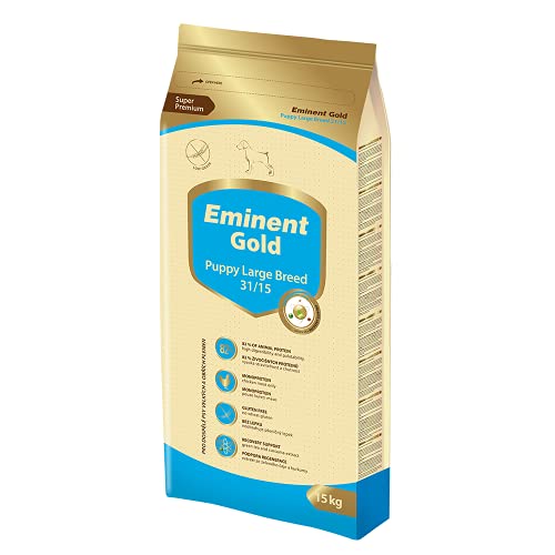 Eminent Gold Puppy Large Breed (1x 15 kg)| Glutenfreies Hundefutter | Super Premium Trockenfutter für Welpen, trächtige und laktierende Hündinnen großer und riesiger Rassen von EMINENT