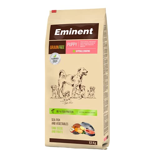 Eminent Grain Free | Hundefutter Trockenfutter für Welpen, trächtige nd latierende Hündinnen Kleiner und mittlerer Rassen | Getreidefrei | Hypoallergenes | 1x 12 kg von EMINENT