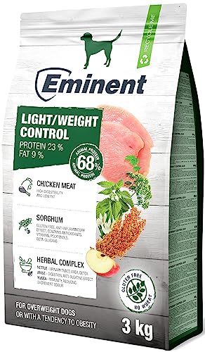 Eminent Light/Weight Control | High Premium Hundefutter Glutenfreie |Trockenfutter für Hunde mit Neigung zu Übergewicht 3kg von EMINENT