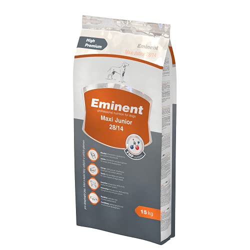 Eminent Maxi Junior (1x 15 kg)| High Premium Hundefutter mit extra großen Kroketten|Trockenfutter für heranwachsende Hunde und trächtige und laktierende Hündinnen großer und riesiger Rassen von EMINENT