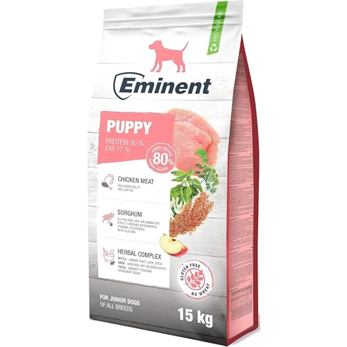 Eminent Puppy | High Premium Hundefutter Glutenfreie |Trockenfutter für Welpen, trächtige und laktierende Hündinnen Kleiner und mittlerer Rassen 15kg 15 kg (1er Pack) von EMINENT