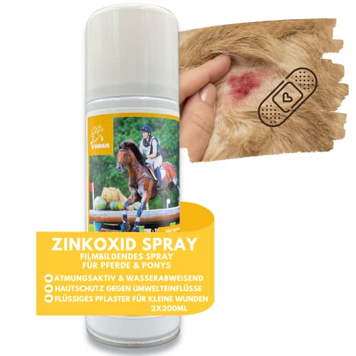 Zinkspray Pferd I Zinksalbe zum Sprühen I Zinkoxid Spray Wundspray Wundschutz Juckreiz Hund Katze I Erste Hilfe Hund I Zink Spray Sprühpflaster wasserfest I Zinkoxyd Salbenspray Mauke Spray 200ml von EMMA