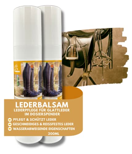 EMMA Lederbalsam mit Bienenwachs 2x200ml Lederfett farblos für alle Glattleder zur Pflege/universal Lederpflege Creme Auto Ledercouch Möbel Schuhe Sattel Jacke Handtaschen Reinigung von Glattleder von EMMA