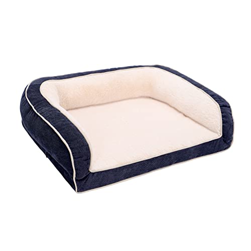 EMME Hundebett Grosse Hunde-118x86x25cm, Orthopädisches Hundebett XL, Memory Foam Hundesofa Flauschig Hundekissen, Hundekorbfür Große Hunde, Hundematratze Mit Waschbar Fleecebezug, Blau von EMME