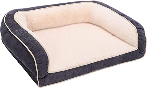 EMME Hundebett Mittelgroße Hunde,91.5X71X23cm, Orthopädisches Hundebett, Memory Foam Hundesofa Flauschig Hundekissen, Hundekorbfür Große Hunde, Hundematratze Mit Waschbar Fleecebezug, Grau von EMME